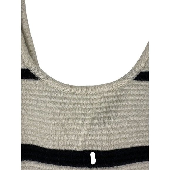 Alice + Olivia Elaina Striped Sleeveless Sweater Dress in Ivory and Black - Picture 2 of 7